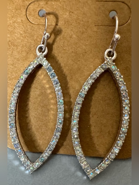 Jewelry - Crystal Marquise Drop Earrings - Silver Tone